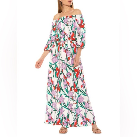 Alexia Admor Dresses & Skirts - ALEXIA ADMOR Harlow Printed Maxi Dress Etched Garden Size Small